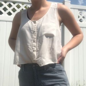 Forever 21 White Basic Crop Top